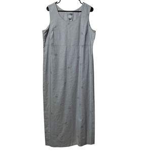 Urban Works Linen Cotton Sleeveless Midi Dress Shift Gray L Dandelion Resort